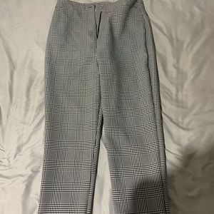 black and white pants